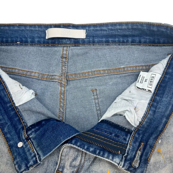 KDNK NORIEGA STRIPED SIDE PANEL JEANS Mens 34 Stretch Skinny Distressed D18 - Picture 5 of 11